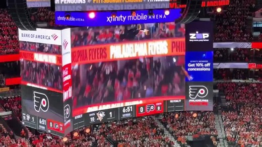 Gritty Throws Fellow Mascot Down Stands During Playoff Game Debut