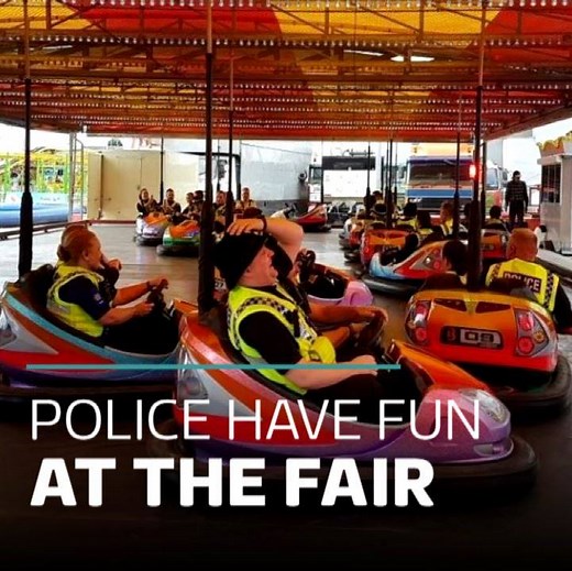 Do the police deserve a few minutes of fun? A police chief has defended his officers after they were photographed on the dodgems at Hull Fair. More: http://bit.ly/2zx4KUS | ITV News