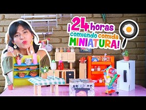 24 HOURS eating MINIATURE FOOD 🥪 In a KITCHEN IT WORKS! 🦐 | Conny Merlin