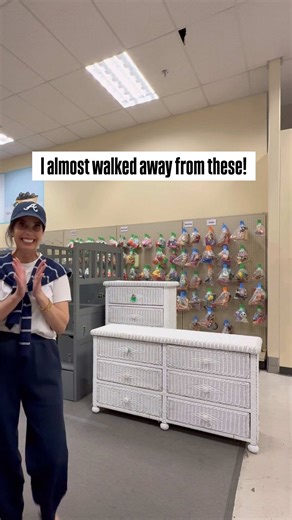 I’ve been keeping my eye out for something that could double as storage for Amelia’s new room since her closet will be smaller… and I cannot believe what I found. At first I thought these wicker dressers were $99 each and almost passed. But nope — $99 for the set! They’re heavy, solid wood inside, and have the sweetest cottage charm. I can already picture them against her blue floral wallpaper. Sometimes the best finds come when you least expect them 🥹💙 Would you have gotten for this price? Ti