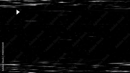 Analog Bad VHS Retro TV Static Noise Distortion. Bad vhs retro horizontal noise streaks and play symbol create a distorted vintage viewing experience. Ideal for nostalgic video projects.