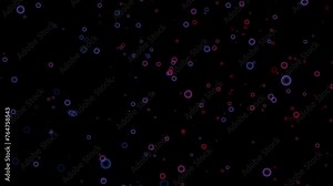 Pastel air bubbles abstract shot of Particle Fluid isolated on deep blue lighting background. Transparent air bubbles go up underwater. vortex swirl cute style motion graphic. 4k High quality