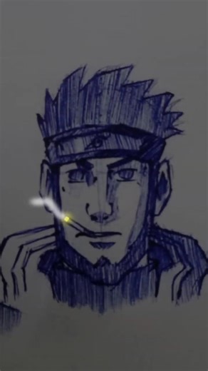 Asuma pen sketch day twelve of drawing until we reach 500 subs#shorts