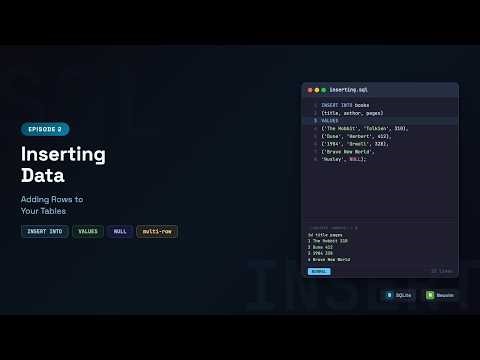 SQLite for Beginners: INSERT INTO, Multi-Row Inserts & NULL Values | Episode 2