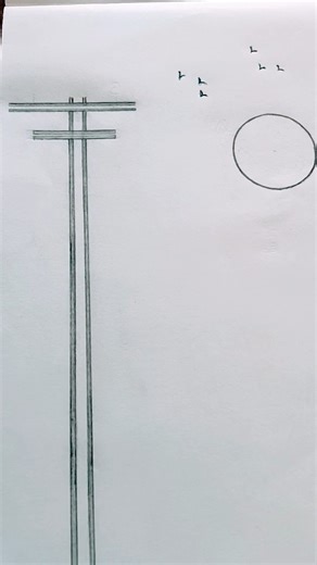 How to draw pole & moonlight #art #drawing #shorts