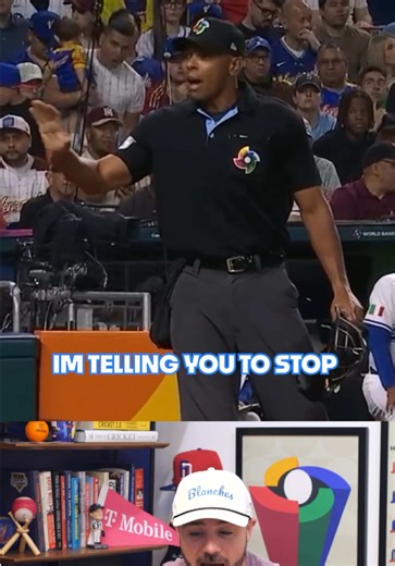 The pitch clock hit zero, so Eugenio Suárez stepped out, but the ump didn’t call it, so he had to step back in and take a swing #umpire #coach #worldbaseballclassic #wbc #venezuela