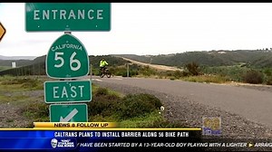 Caltrans plans to install barrier along 56 bike path