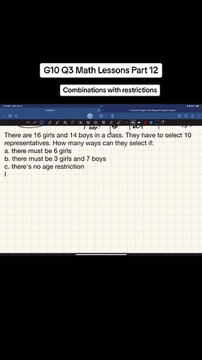 Understanding Combinations with Restrictions in Grade 10 Math Lessons