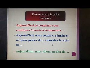 كيفاش تقدم un bon exposé بالفرنسية