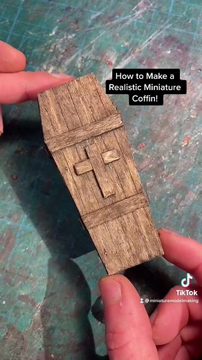How to Make a Realistic Miniature Coffin!! #howto #minitutorials #tutorial #artlessons #arttutorial #coffin #spookyart #satisfyingvideo