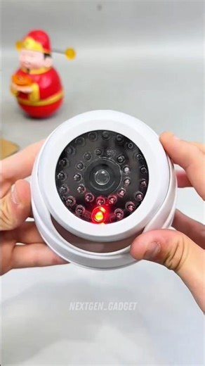 Dummy Security CCTV Fake Dome Surveillance Security Camera with blinking red LED Light Indication.