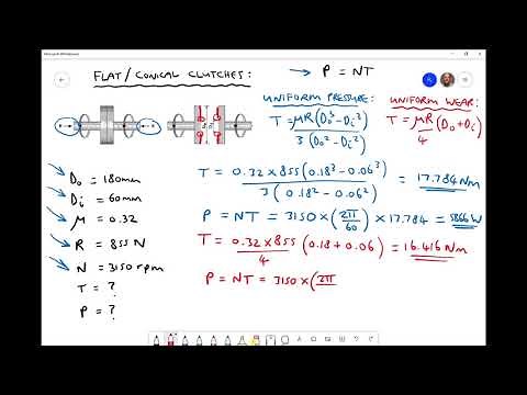 Calculating Torque and Power Transmitted by Flat Clutches and Conical Clutches