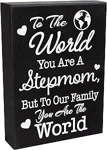 JennyGems Stepmom Gifts, Meaningful Stepmother Gift, Gift for Stepmom, Shelf Decor Wall Hanging, Made in USA