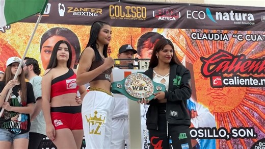 Camila 'Magnífica' Zamorano y Claudia Ruiz suben a la báscula, previo a la pelea por TÍTULO del MUNDO 💪 🔴 EN VIVO desde Hermosillo, Sonora Pelea IMPERDIBLE, este sábado por Azteca 7 📺 #BoxAzteca 🥊 | Box Azteca