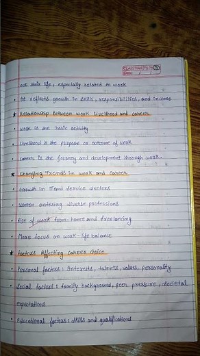 class 12th home science chapter 1 work livelihood and career notes and full forms #study #notes ✨