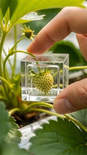 This Strawberry Grew Inside a Bottle 😱🍓 #shorts