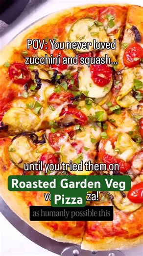 The only way I eat zucchini and squash! 🍕 #pizza #vegan #garden #vegetables #veganfood