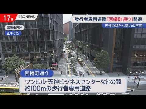 Pedestrian-only "Inaba-cho Street" opens in Tenjin
