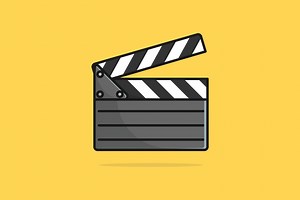 Download Clapper Board Film vector illustration. Movie cinema object icon concept. Movie vector logo. Movie vector icon. Video logo. Clapper vector logo. for free