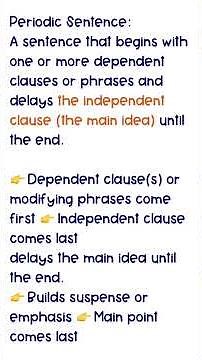 Cumulative and Periodic Sentences