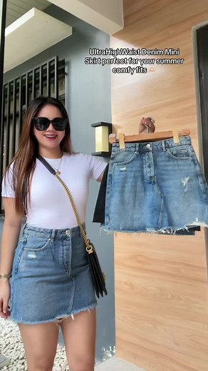 Comfy and Stylish UltraHighWaist Denim Mini Skirt | Perfect for Summer Fits