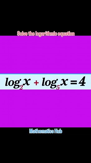Solve the logarithmic equation #logarithmicequations #viralreels #viral #maths #solve | Mathematics Hub