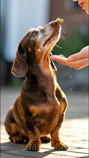 Watch Brown Dachshund Learn Sit Command Step-by-Step