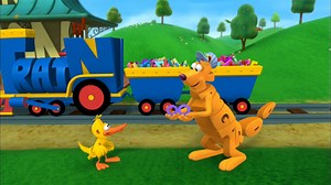 5.2K views · 28 reactions | The word of the week is kangaroo. Kangaroo drives the train and delivers the mail in WordWorld! What are some words with oo? | WordWorld | Facebook