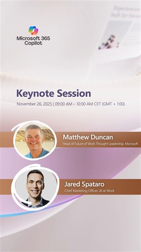 Here’s what’s coming! 📢 The Microsoft Copilot & AI Agents Summit is packed with insights, demos, and strategies to accelerate your AI journey. Start planning your experience: ✅ Keynotes from industry leaders ✅ Deep dives into Microsoft 365 Copilot & AI agents ✅ Practical low-code sessions ✅ Real-world customer success stories 👉 Register now: http://msft.it/6183t3RgJ | Microsoft