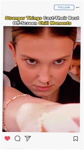 Millie Bobby Brown mimics Eleven off-screen💀 #StrangerThings5 #MillieBobbyBrown #funny