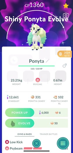Green Shiny Ponyta Evolve #pokemon #pokemongo