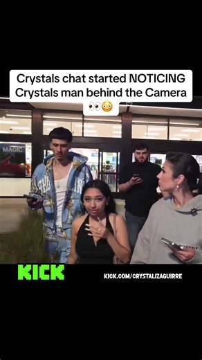 Crystals chat started NOTICING Crystals man behind the Camera👀😳#crystal #dano