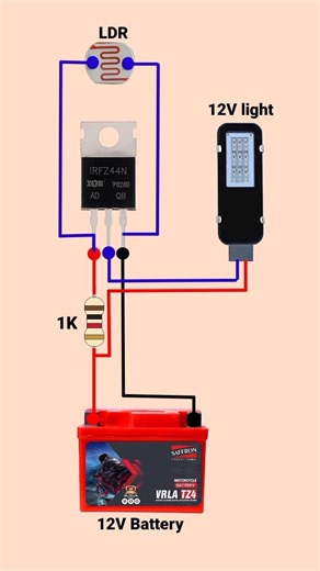 Street Light Circuit Connection | Automatic Street Light Sensor Wiring #shorts #diyproject
