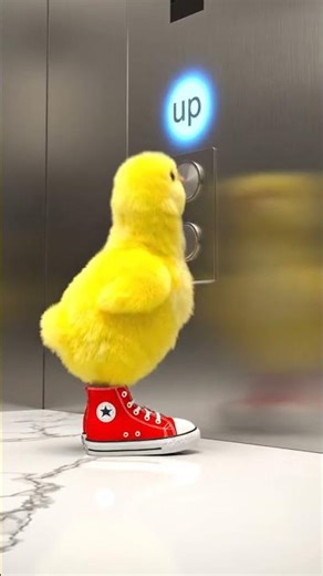 Cute chicks ride the elevator #chick