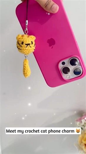 Making a Cozy Crochet Cat Phone Charm 😻#crochet #shorts #handmade #cute #aesthetic #amigurumi