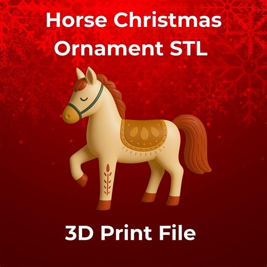 Christmas Horse Ornament STL | Horse | 3D Print Holiday Tree Decoration - Etsy