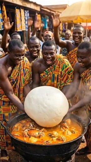 FUFU KING Arrives! West African TRIBAL FOOD Feast Begins​ ​ #tribalfood #africantribe #shorts