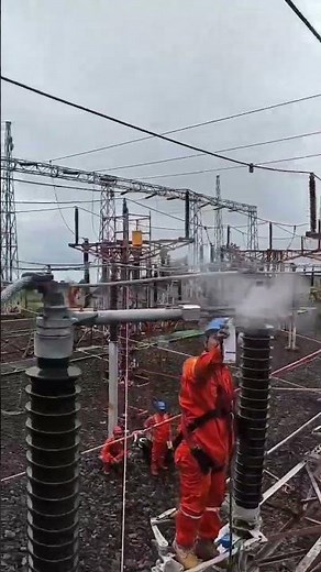 High-Voltage Substation Yard Maintenance!3. 220KV Substation Safety & Maintenance Must Watch