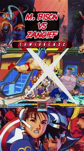 M. BISON destroys ZANGIEF in Marvel Super Heroes vs Street Fighter 👿🔴