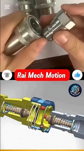 Quick Connect Coupling – How This Genius Locking Mechanism Works ⚙️ #engineering #raimechmotion