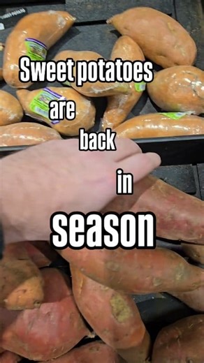 This terrific tuber is back! Sweet potatoes come back in season in September, and as the months get colder they're a cozy addition to many fall dises. They're also an excellent source of fiber, manganese, Vitamin C, and Vitamin A. When you're shopping, look for firm, vibrant sweet potatoes with smooth skin. Avoid sweet potatoes with cracks, blemishes, or mushy spots. (Like you see at the end of our video) Sweet potatoes are delicious steamed, roasted, boiled, baked, or grilled! Bake sweet potato