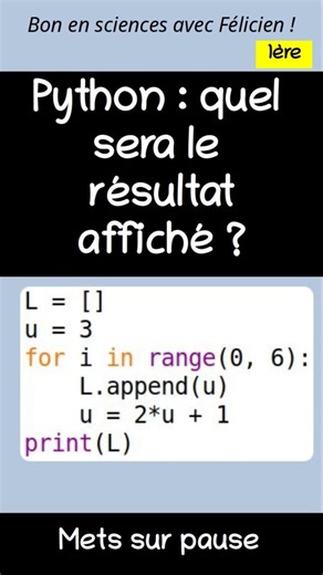 Python : Les suites et les listes (épisode 15).