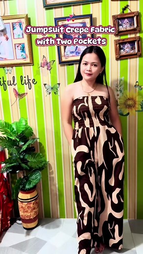 Orange Crepe Jumpsuit: Stretchy, Flowy & Pockets!