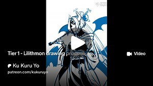 Tier 1 - Lilithmon drawing process | Ku Kuru Yo