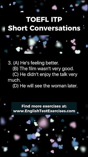 TOEFL ITP listening practice — short conversation #TOEFLITP #TOEFLPractice #toeflitplistening