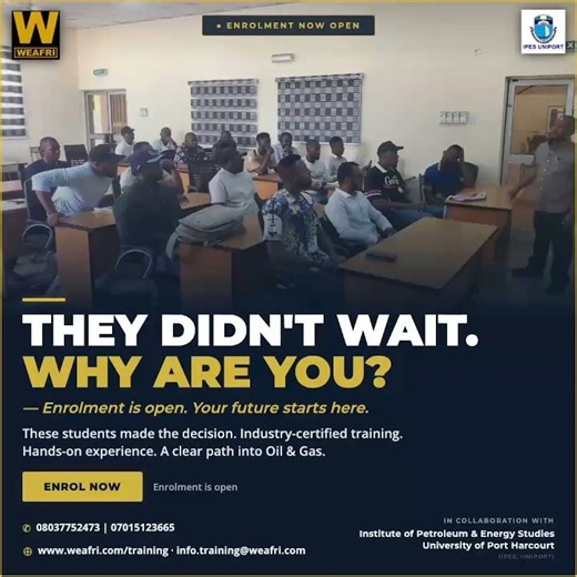 They didn't wait. Why are you? #oilandgastraining #careerready #education #enrolnow #nigeria #lagos
