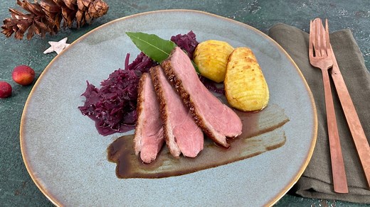 ARD-Buffet: Rezept: Entenbrust mit geschmortem Rotkohl