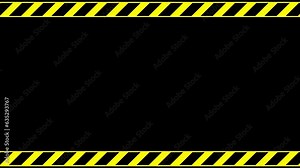 Blinking Warning Alert word on yellow and black Screen. Warning Text Sign on Old Monitor. Warning Alert Signal. Seamless Loop animation