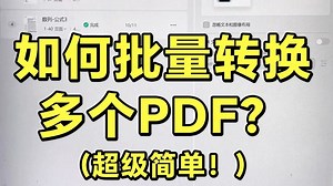 如何批量转换多个PDF文件？