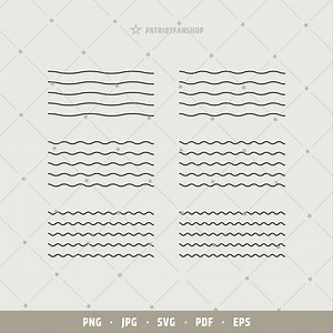 Motif vague transparente SVG : Clipart de ligne ondulée (téléchargement numérique) | 287 - Etsy France